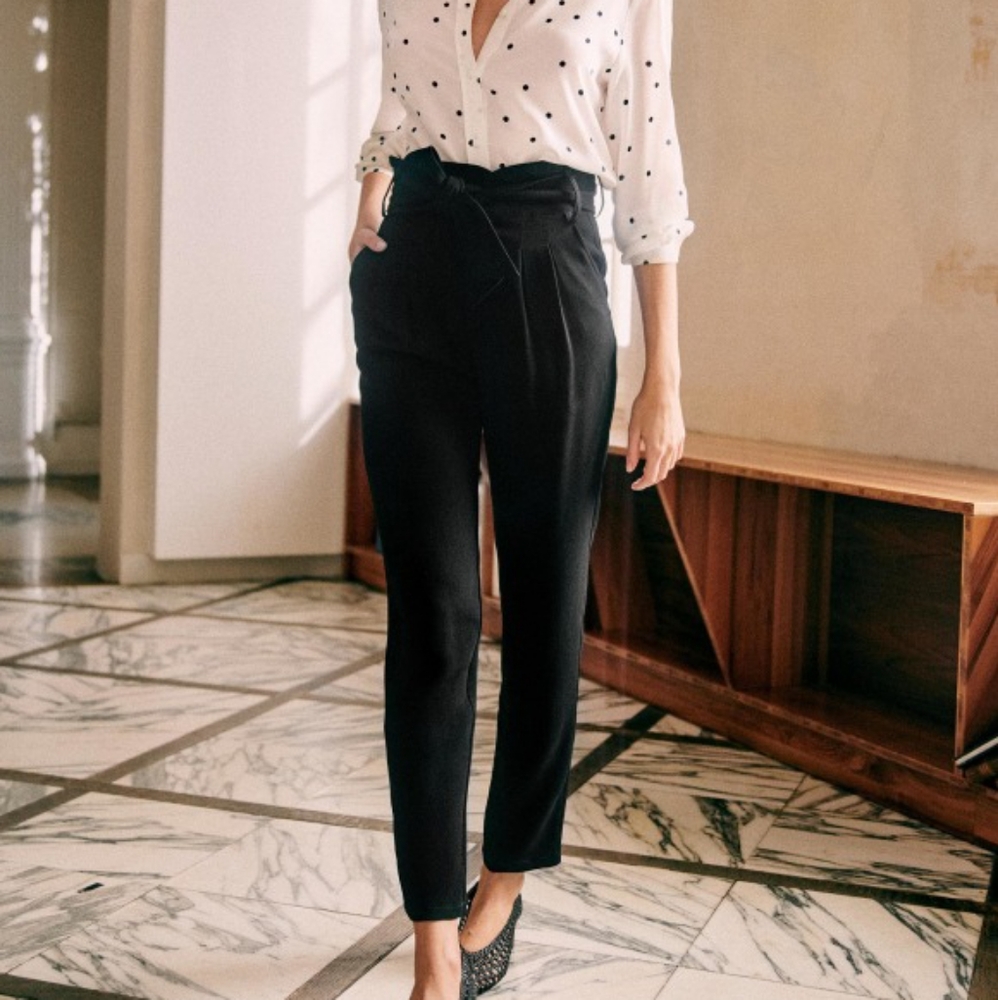 NWT Sezane Austin Trousers in Black